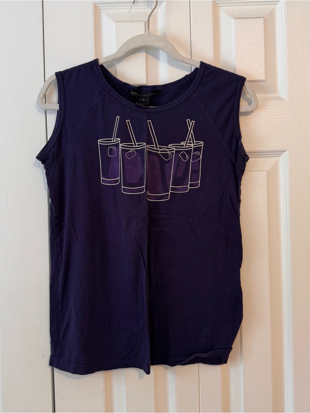 Marc By Marc Jacobs Purple Graphic Muscle Tee